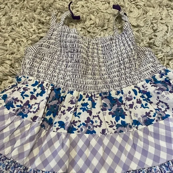 2007 Children’s Place Purple Floral Sundress w/Diaper Cover, Size 4T - Picture 3 of 8